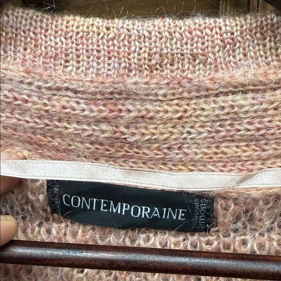 Contemporaine Simons wool Cozy Pink Knit Cardigan Sweater - Picture 3 of 4